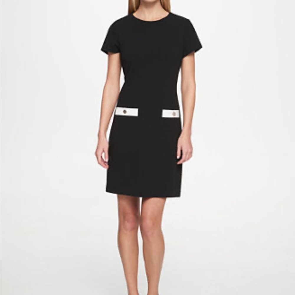 Tommy Hilfiger Faux Pocket Shift Career Dress